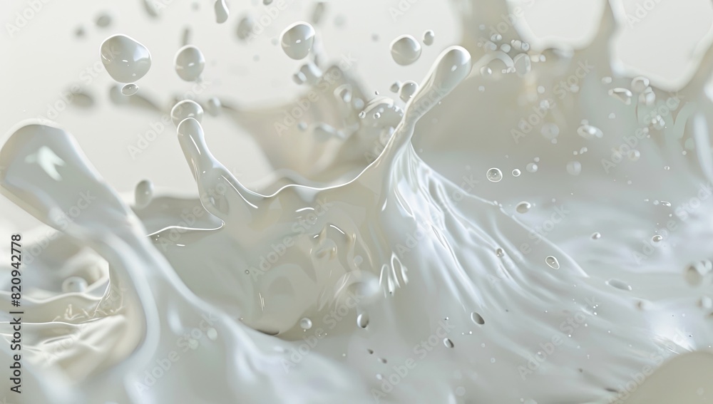 Close-Up Splash of Creamy White Liquid