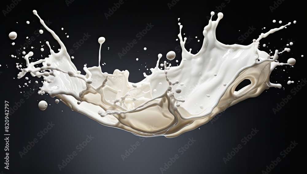 Obraz premium Close-Up Splash of Creamy White Liquid