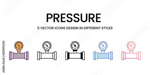Pressure  Icons different style vector stock illustration
