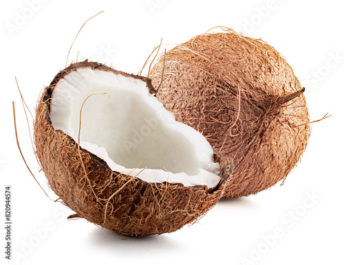 coconuts isolated on a white background. Clipping path