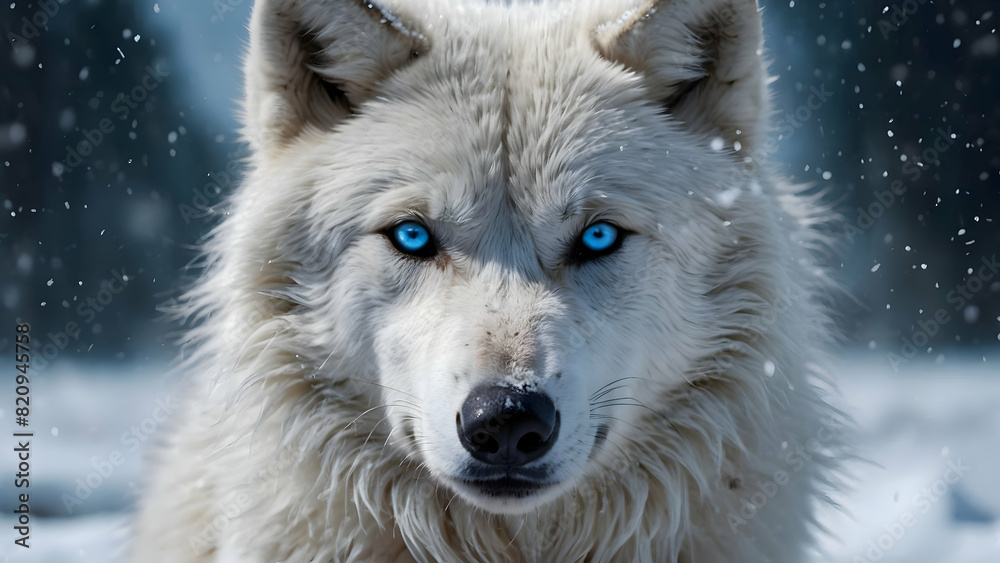 Fototapeta premium wolf in snow