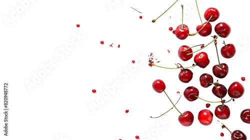 Sunlit Treasure: Bountiful Bunches of Cherries Adorning a Branch