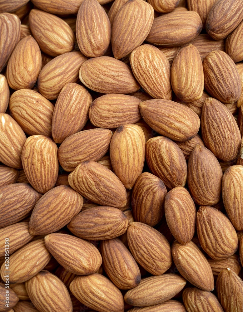 Almond Abundance: Raw Peeled Nuts Randomly Placed Almond Abundance: Raw Peeled Nuts Randomly Placed