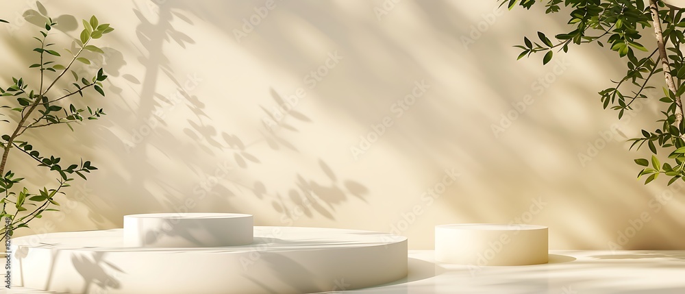 Elegant 3D Product Display Podium on Abstract Studio Background Elegant 3D Product Display Podium on Abstract Studio Background