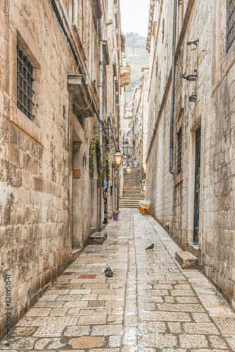 Landscape View Of Old Town Dubrovnik (UNESCO Cultural Heritage) With Beautiful Traditional Buildings, Squares, Churches, Harbor And Islands, Croatia