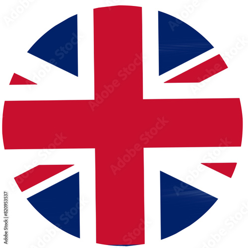 UK flag with paint strokes in circle shape