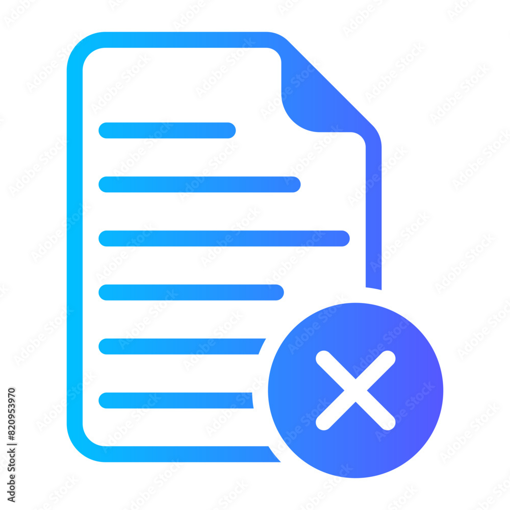 document rejected gradient icon