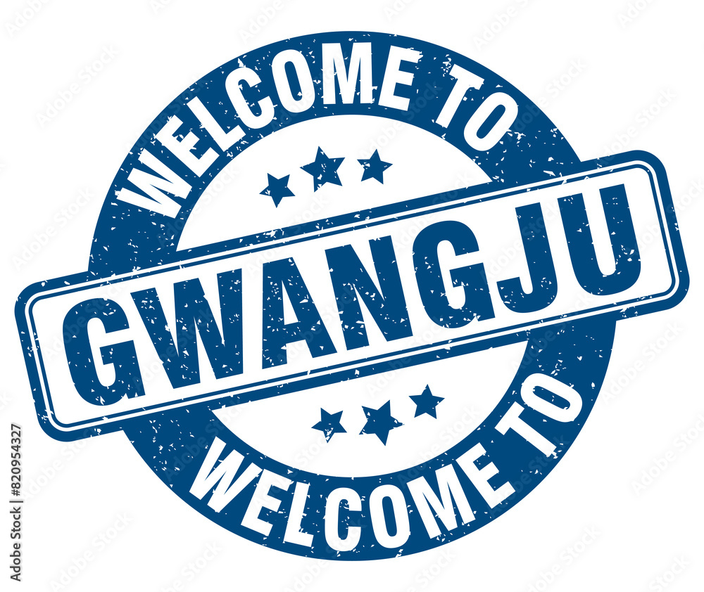 Fototapeta premium Welcome to Gwangju stamp. Gwangju round sign