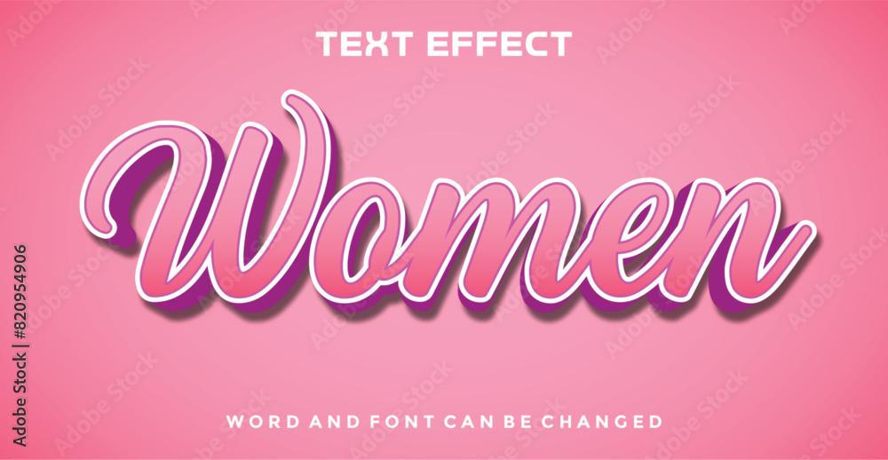 Women editable text effect Women editable text effect