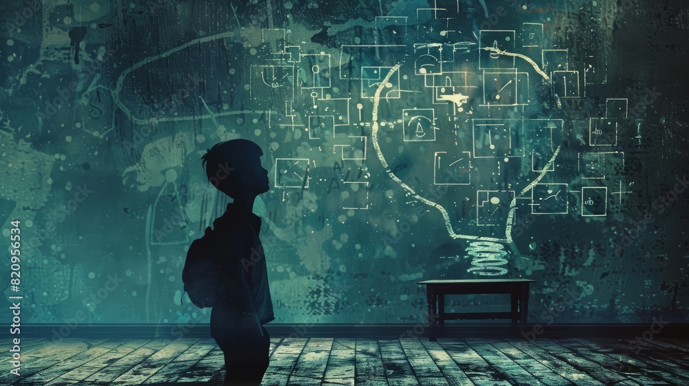 A person standing in front of a drawing of a light bulb A person standing in front of a drawing of a light bulb
