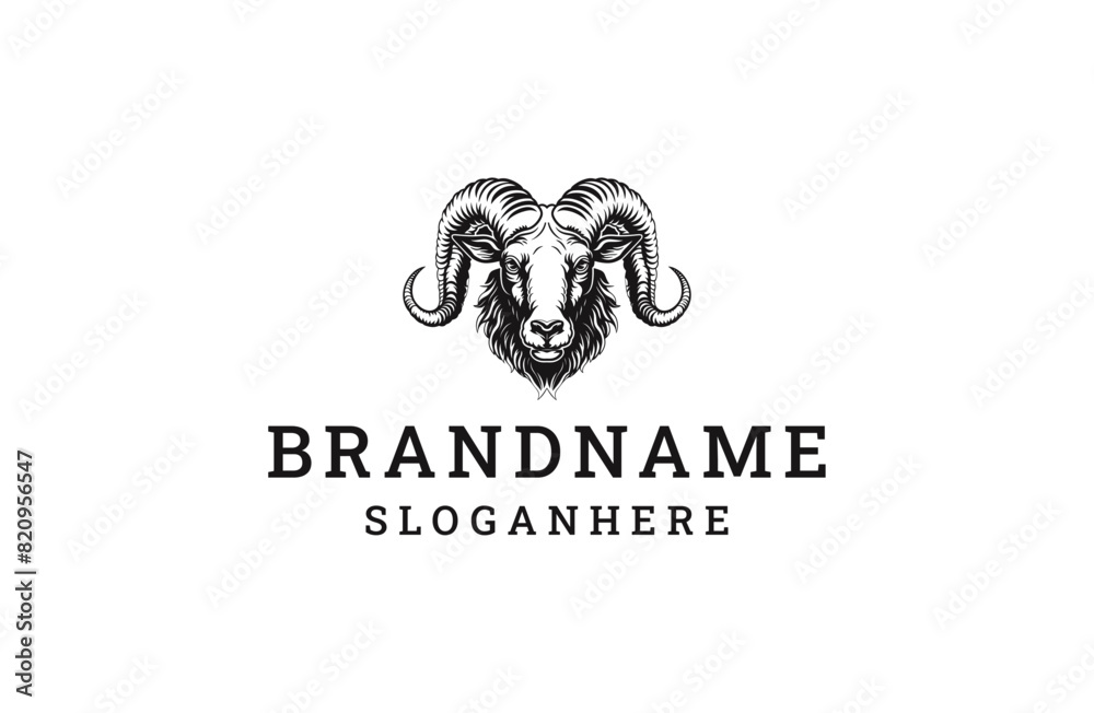 Head goat logo template vector illustration design Head goat logo template vector illustration design