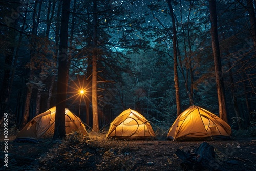 Beautiful outdoor camping scenery