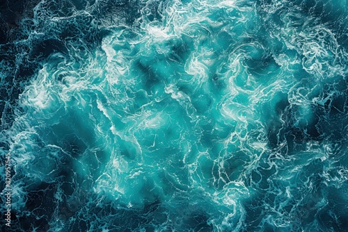 Turquoise open sea water background.