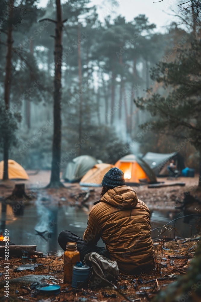 Beautiful outdoor camping scenery Beautiful outdoor camping scenery