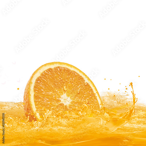 orange qui surf dans les vagues de son jus
