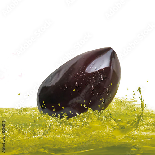 olive qui surf dans les vagues de son huile