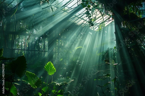 green house and rays