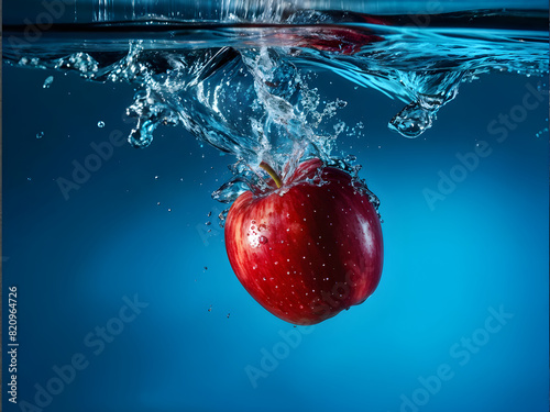 An apple drop into water 