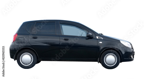 Obraz na płótnie Side view hatchback car isolated on white background
