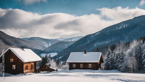 A serene winter landscape of Bjelasnica  photo