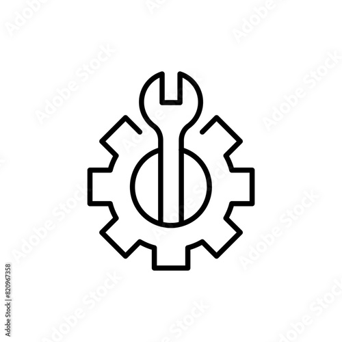 Wrench builder outline icons, minimalist vector illustration ,simple transparent graphic element .Isolated on white background