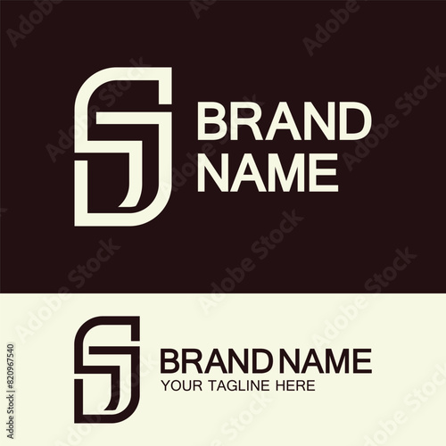 Creative letter SJ or JS monogram  simple logo design.