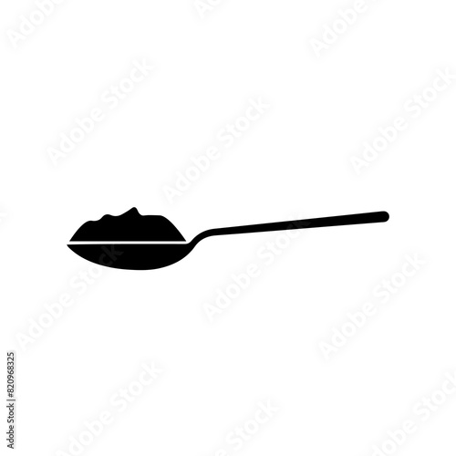 Spoon with sugar, salt, flour or other ingredient icon vector format.