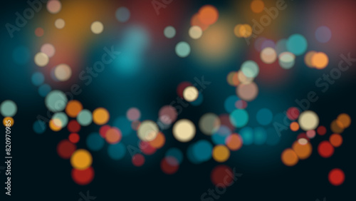Multicolor bokeh, raining light, blurry lights, blurry background, rainbow confettis on a black background, colorful, night lights, city lights, haze, depth of field, round bokeh, circle bokeh