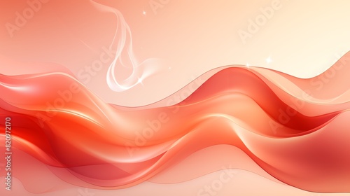 Abstract red waves on a soft peach background with smooth gradients and flowing shapes, perfect for modern design projects and backgrounds.