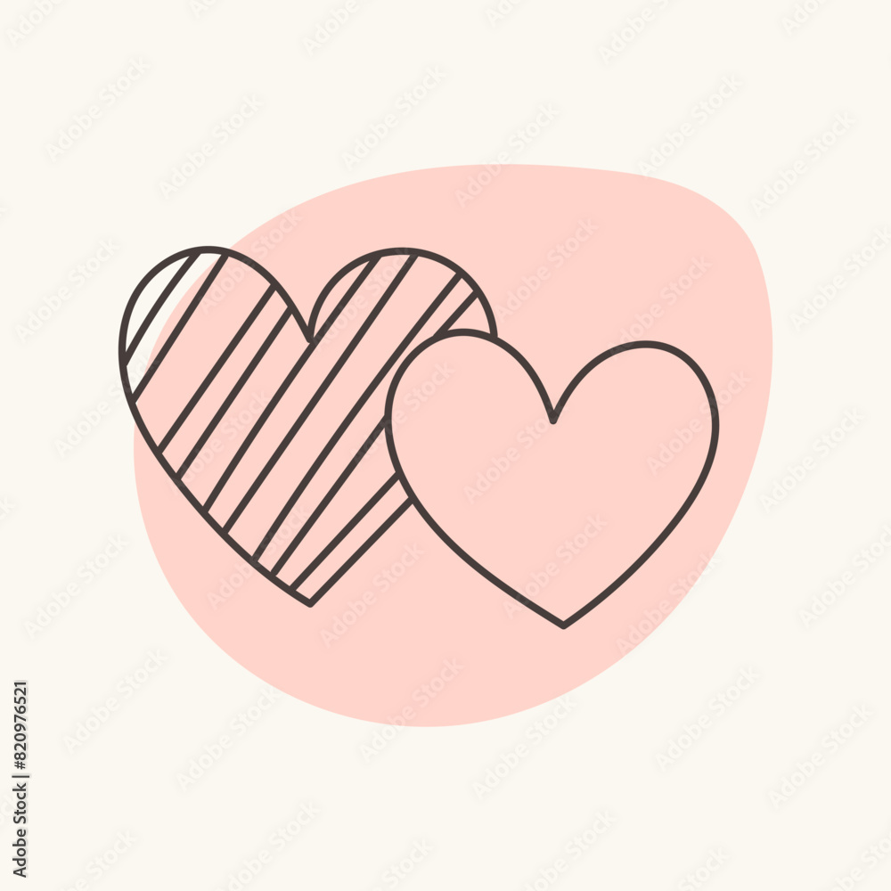 Hand drawn hearts illustration. Perfect for Valentine's day, wedding designs. Hand drawn hearts illustration. Perfect for Valentine's day, wedding designs.