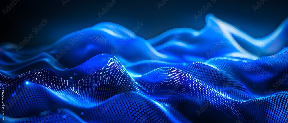 Obraz premium Mesmerizing Waves of Digital Energy Fluid Abstract Visualisation of Dynamic Motion and Futuristic Elegance