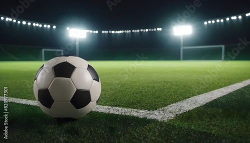 Soccer ball on stadium