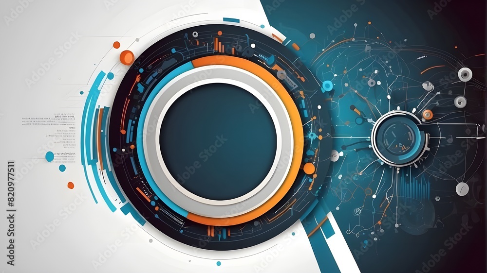Obraz premium technological background, vector tech circle, and digital business.