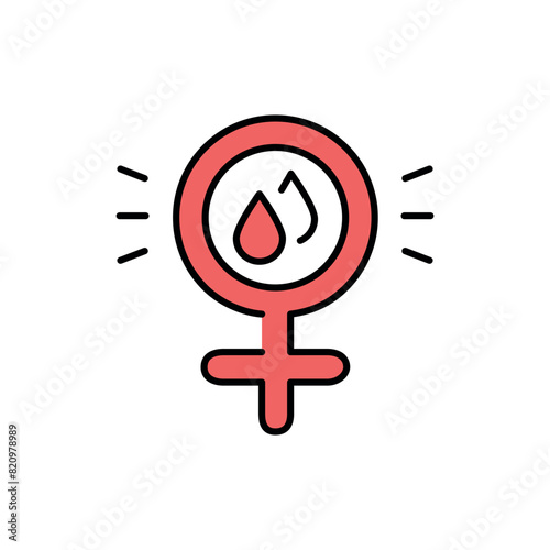 Female symbol Venus line black icon. Menstrual period. Sign for web page, mobile app, button, logo. Vector isolated button.