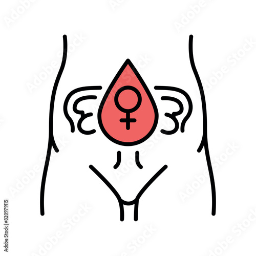 Menstruation cycle line black icon. Sign for web page, mobile app, button, logo. Vector isolated button.