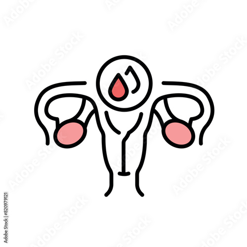 Menstruation cycle line black icon. Sign for web page, mobile app, button, logo. Vector isolated button.