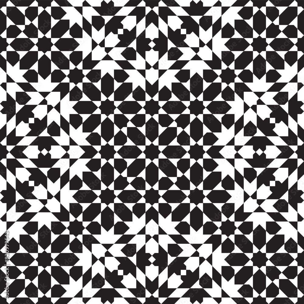 Seamless arabic  ornament based on traditional arabic art. Geometric mosaic. 