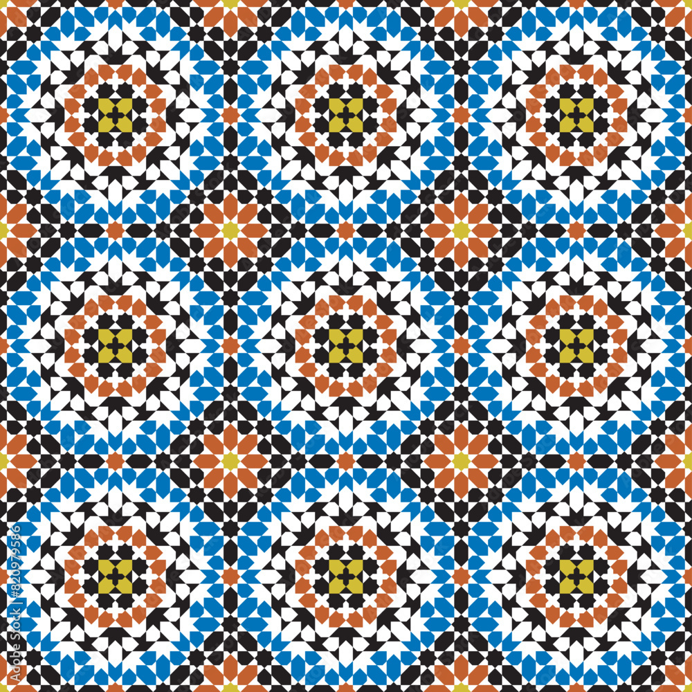 Seamless arabic ornament based on traditional arabic art. Geometric mosaic. Seamless arabic ornament based on traditional arabic art. Geometric mosaic.