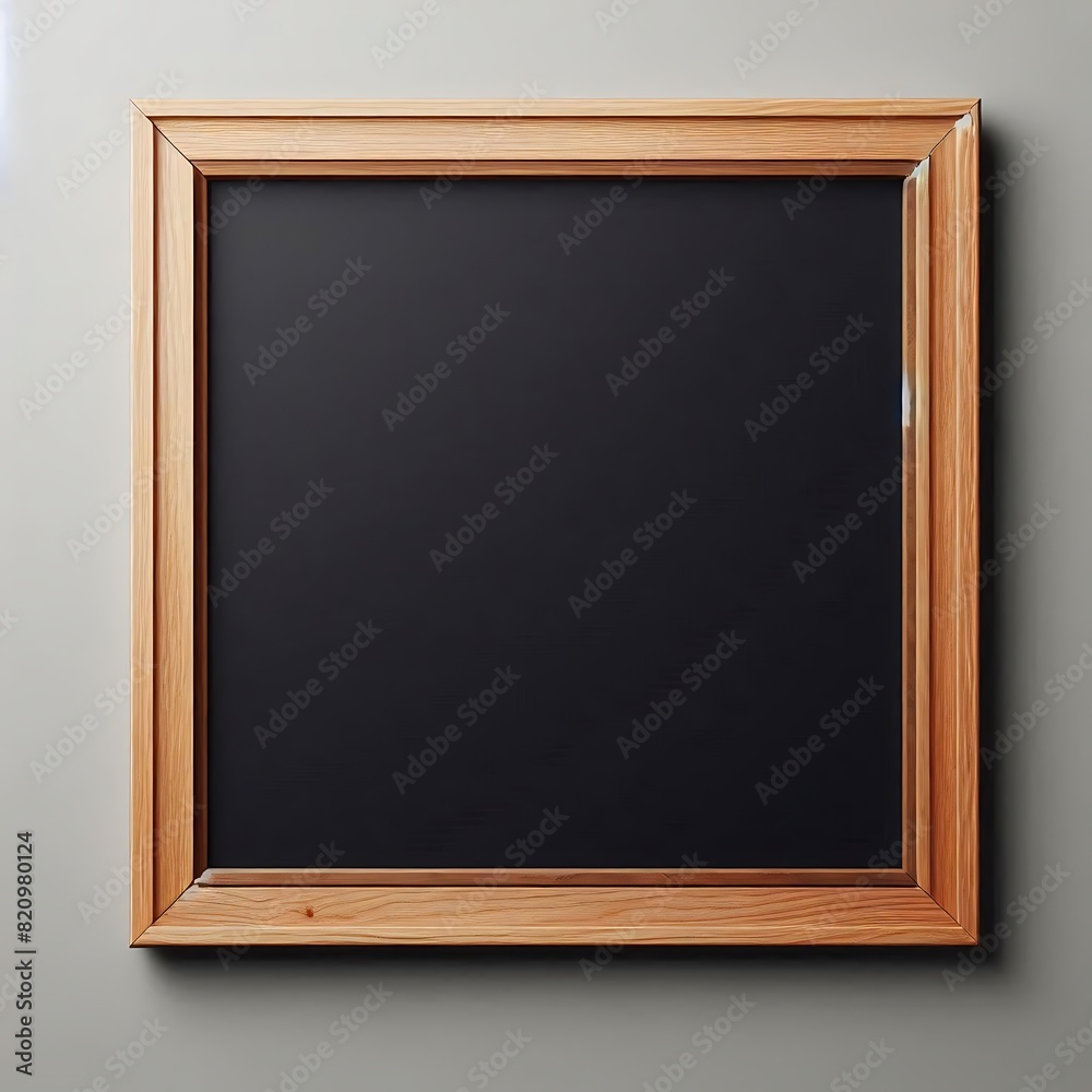 The chalkboard is mounted on the wall and features beautiful wooden sides The chalkboard is mounted on the wall and features beautiful wooden sides