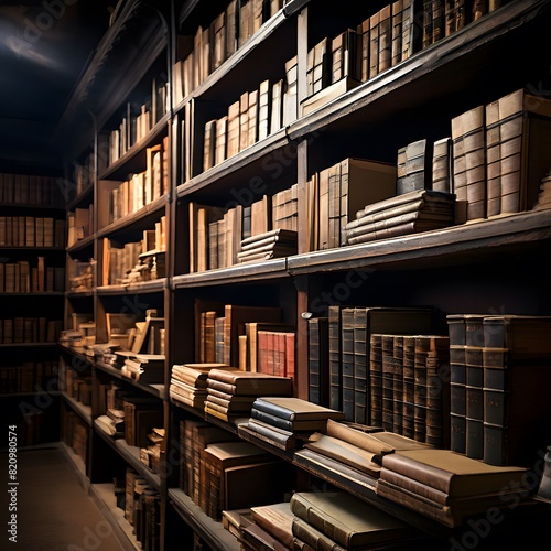 shelves with documents in the archive