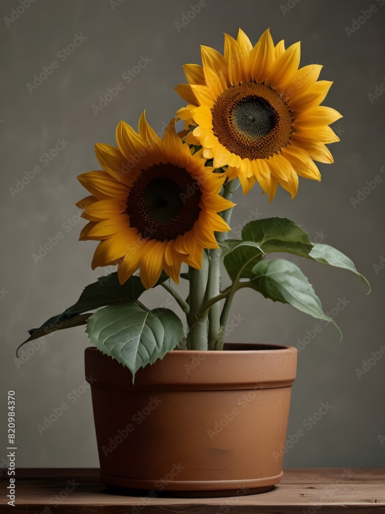 Obraz premium sunflower in a pot
