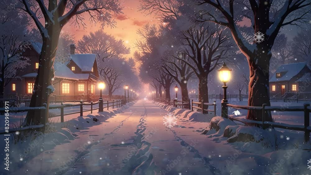 Highway at night with heavy snowfall, looping 4k video. Highway at night with heavy snowfall, looping 4k video.