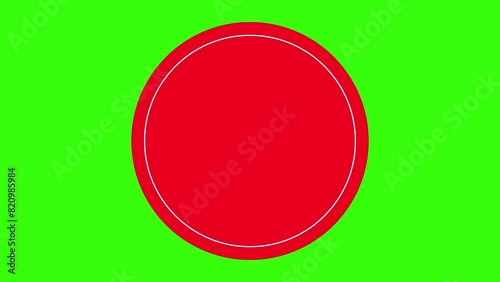 Peeling, Folding Round Sticker Display Animation on Green Background