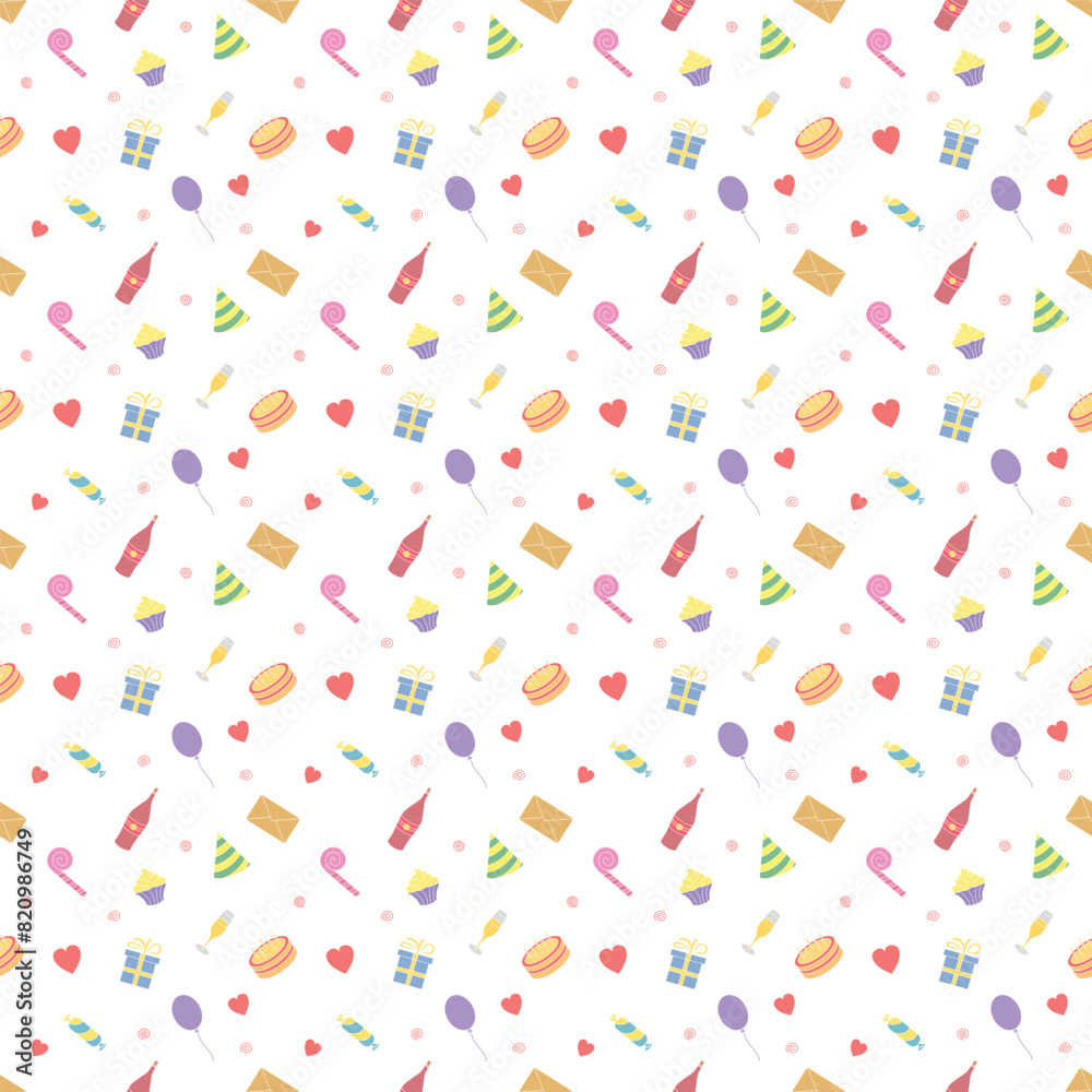 Happy birthday pattern. Seamless birthday background