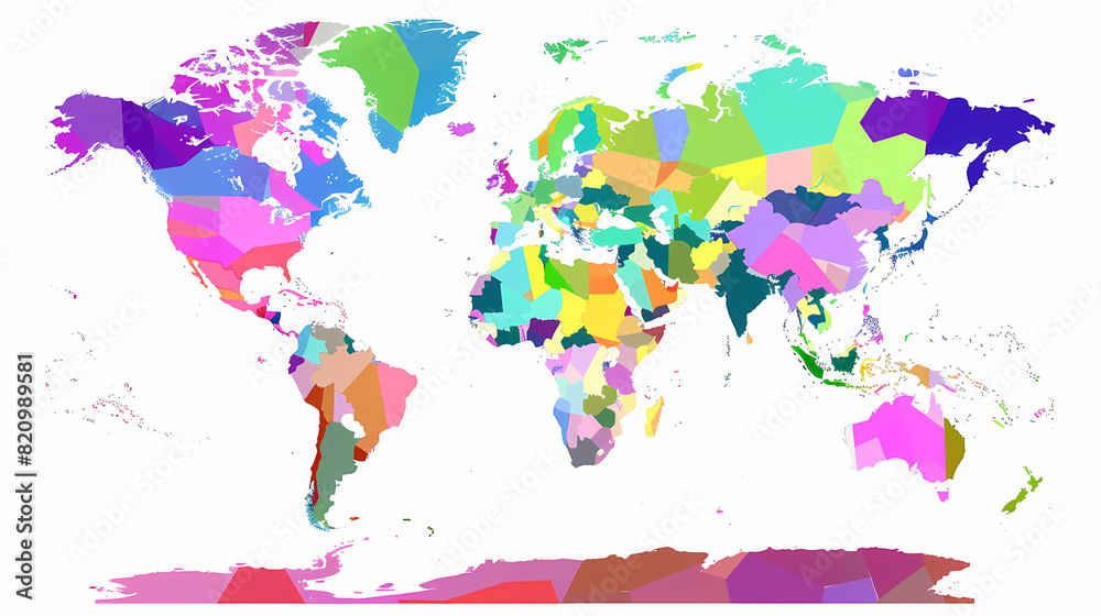 Fototapeta premium Dotted world map,color world map,Vector design illustration