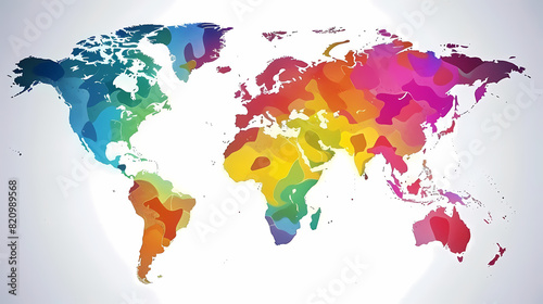 Dotted world map,color world map,Vector design illustration