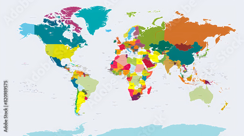 Dotted world map,color world map,Vector design illustration
