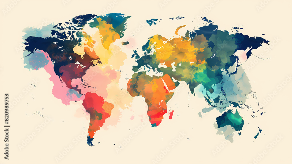 Fototapeta premium Dotted world map,color world map,Vector design illustration