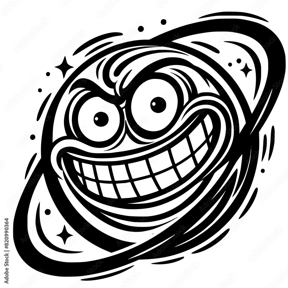 A crazy and funny smiley face in black and white, perfect for emotional expression illustrations, cartoons, humorous designs, and versatile creative projects A crazy and funny smiley face in black and white, perfect for emotional expression illustrations, cartoons, humorous designs, and versatile creative projects