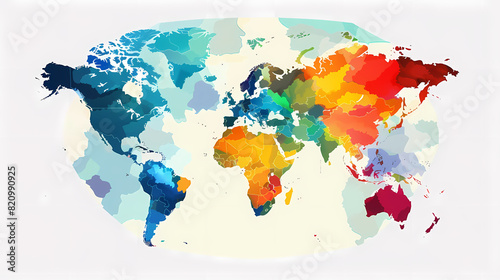 Dotted world map,color world map,Vector design illustration